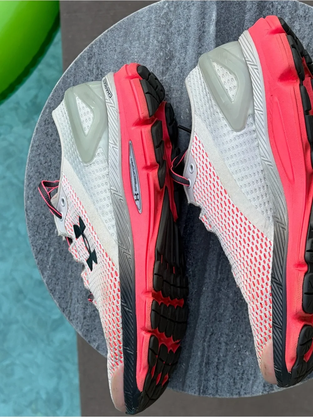 Under Armour Pink and Gray Athletic Running Shoes